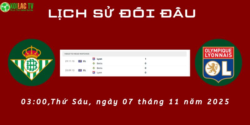 Lịch sử đối đầu Betis vs Lyon Lịch sử đối đầu Betis vs Lyon